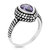 8x6 MM Purple Cubic Zirconia Pear Ring .925 Sterling Silver With Rhodium Plating - Silver/Rhodium