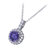 Pendant Necklace, Purple CZ Solitaire Pendant Necklace For Women In 0.925 Sterling Silver With 18" Chain