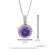 Pendant Necklace, Purple CZ Solitaire Pendant Necklace For Women In 0.925 Sterling Silver With 18" Chain