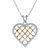 Pendant Necklace, Yellow Gold Plated Silver Heart Pendant Necklace For Women In .925 Sterling Silver With 18" Chain - Silver