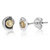 Sterling Silver Brown CZ Stud Earrings - Silver