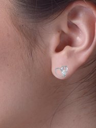 Sterling Silver Heart Earrings - 5 MM Glass Pearl