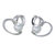 Sterling Silver Heart Earrings - 5 MM Glass Pearl - Silver