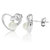Sterling Silver Heart Earrings - 5 MM Glass Pearl