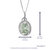 1.70 Cttw Pendant Necklace, Green Amethyst Oval Shape Pendant Necklace For Women In .925 Sterling Silver With Rhodium, 18" Chain, Channel Setting