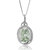 1.70 Cttw Pendant Necklace, Green Amethyst Oval Shape Pendant Necklace For Women In .925 Sterling Silver With Rhodium, 18" Chain, Channel Setting - Silver