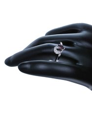 0.30 Cttw Garnet Ring .925 Sterling Silver With Rhodium Pear Shape 6x4 mm - 7 mm