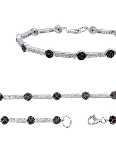 Vir Jewels 0.55 Cttw Black And White Diamond Tennis Bracelet .925 Sterling Silver Rhodium product