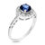 0.60 Cttw Created Blue Sapphire Ring .925 Sterling Silver Rhodium Round 6 mm - Silver