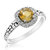0.65 Cttw Citrine Ring In .925 Sterling Silver Rhodium Plating Round 10 x 8 mm - Silver