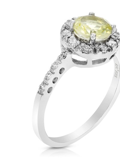 Vir Jewels 0.65 Cttw Lemon Quartz Ring .925 Sterling Silver With Rhodium Round Shape 6 mm product