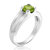 0.65 Cttw Peridot Ring .925 Sterling Silver With Rhodium Solitaire Round 6 mm - Silver
