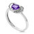 0.70 Cttw Heart Purple Amethyst Ring .925 Sterling Silver With Rhodium 6 mm
