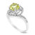 0.70 Cttw Lemon Quartz Ring .925 Sterling Silver With Rhodium Round Shape 7 mm - 12 mm W
