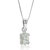 0.70 Cttw Pendant Necklace, Green Amethyst Oval Pendant Necklace for Women In .925 Sterling Silver With Rhodium, 18 Inch Chain, Prong Setting - Silver