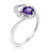 0.70 Cttw Purple Amethyst Heart Ring .925 Sterling Silver With Rhodium 6 mm - Silver