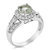 0.80 Cttw Green Amethyst Ring .925 Sterling Silver With Rhodium Halo Round 7 mm - Silver