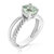 0.80 Cttw Green Amethyst Ring .925 Sterling Silver With Rhodium Round Shape 8 mm - Silver