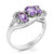 0.90 Cttw Purple Amethyst Ring .925 Sterling Silver With Rhodium Oval 6 x 4 mm - Silver