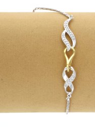 1/10 cttw Diamond Bolo Bracelet Yellow Gold Plated Over Silver Infinity Style
