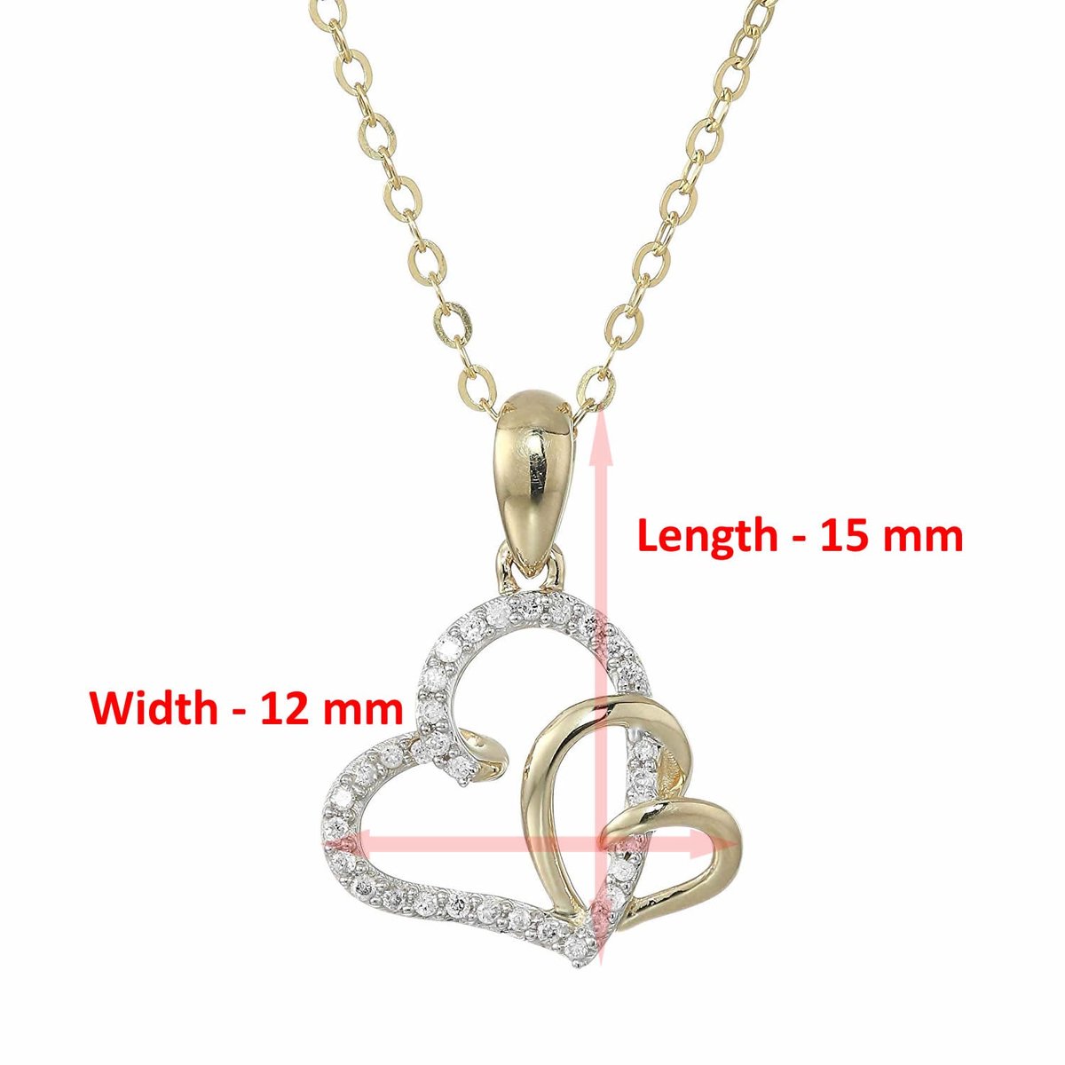 Vir Jewels Yellow Gold 1/10 cttw Diamond Heart Pendant In 14K