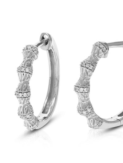 Vir Jewels 1/10 Cttw Diamond Hoop Earrings For Women, Round Lab Grown Diamond Earrings In .925 Sterling Silver, Prong Setting, Width 3 MM, Height 17 MM product