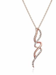 1/10 cttw Diamond Swirl Pendant Necklace 14K White And Rose Gold With Chain - Rose Gold