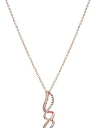 1/10 cttw Diamond Swirl Pendant Necklace 14K White And Rose Gold With Chain