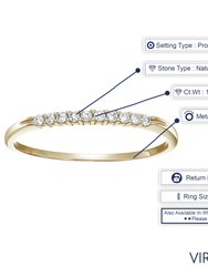 1/10 cttw Petite Diamond Wedding Band For Women In 10K Yellow Gold Prong