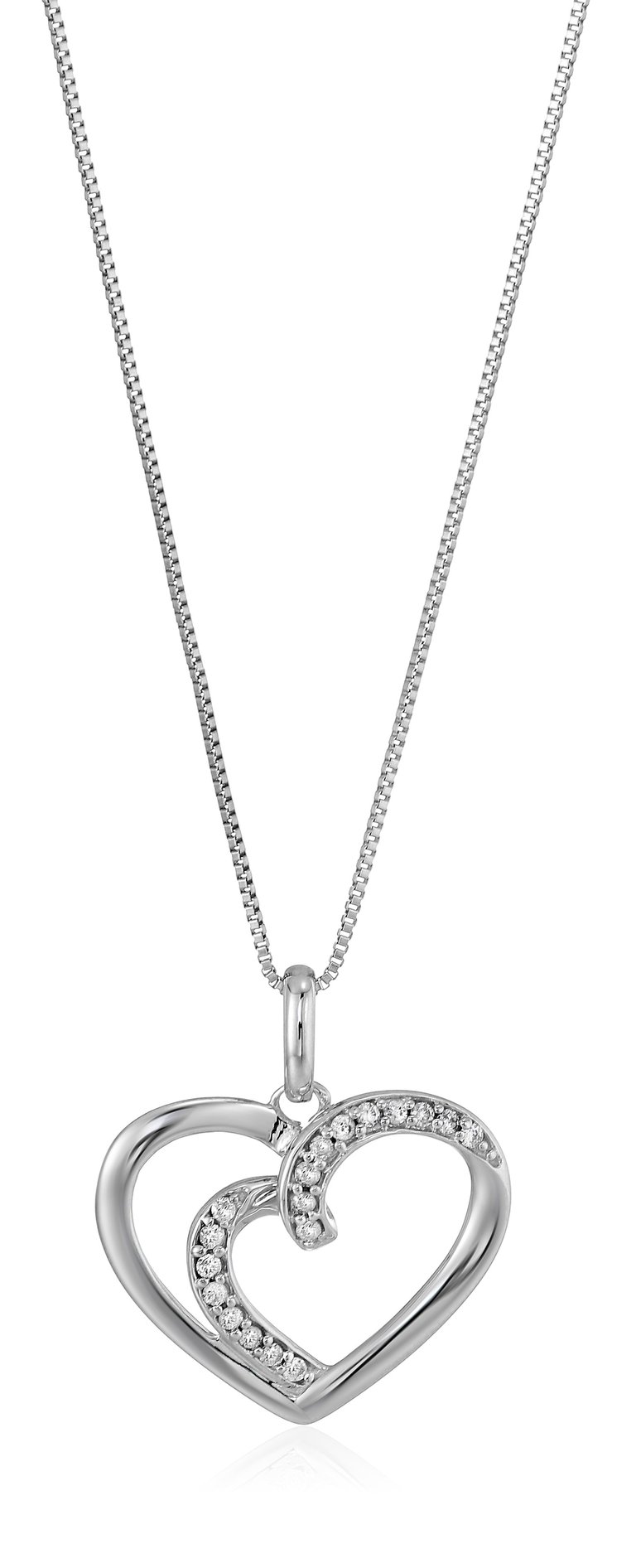 Vir Jewels White Gold 1/12 cttw Diamond Heart Pendant Necklace 14K