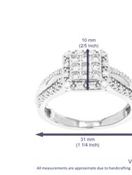 1/2 cttw Diamond Engagement Ring For Women, Round Lab Grown Diamond Ring In 0.925 Sterling Silver, Prong Setting, Size 7- 2/5" W