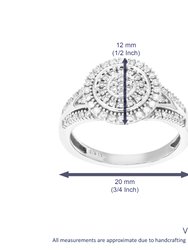 1/2 cttw Diamond Engagement Ring For Women, Round Lab Grown Diamond Ring In 0.925 Sterling Silver, Prong Setting, Size 7 - 2/5"