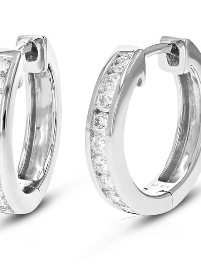 Vir Jewels 1/2 cttw Diamond Hoop Earrings For Women, Round Lab Grown Diamond Earrings In .925 Sterling Silver, Channel Setting, 1/2" product