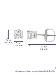 1/2 Cttw Lab Grown Diamond Stud Earrings 14K White Gold VS1 Clarity E-F Color