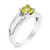 1/2 Cttw Lemon Quartz Ring .925 Sterling Silver With Rhodium Round Shape 6 mm - Silver