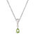 1/2 cttw Pendant Necklace, Peridot Pear Shape Pendant Necklace For Women In .925 Sterling Silver With Rhodium, 18" Chain, Prong Setting