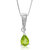 1/2 cttw Pendant Necklace, Peridot Pear Shape Pendant Necklace For Women In .925 Sterling Silver With Rhodium, 18" Chain, Prong Setting - Silver