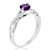 1/2 cttw Purple Amethyst Solitaire Ring .925 Sterling Silver Twisted Design 6 MM - Silver