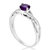 1/2 cttw Purple Amethyst Solitaire Ring .925 Sterling Silver Twisted Design 6 MM