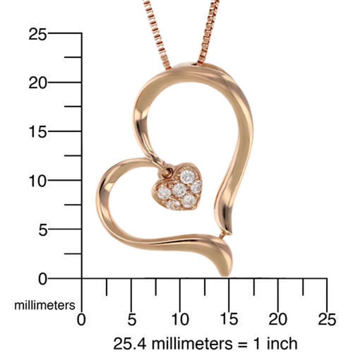 Vir Jewels 14k Rose Gold 1/20 Cttw Diamond Heart Pendant Necklace