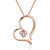 1/20 Cttw Diamond Heart Pendant Necklace 14K Rose Gold With 18" Chain