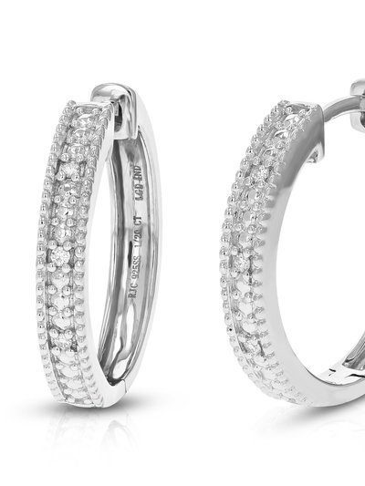 Vir Jewels 1/20 Cttw Diamond Hoop Earrings For Women, Round Lab Grown Diamond Earrings In .925 Sterling Silver, Prong Setting, 3/4" product