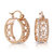 1/20 Cttw Diamond Hoop Earrings Pink Gold Plated Over Brass Clover 1/2" - Rose Gold