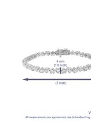 1/4 Cttw Diamond Bracelet For Women, Round Lab Grown Diamond Tennis Bracelet In .925 Sterling Silver, Prong Setting, 7 Inch