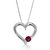 1/4 cttw Pendant Necklace, Garnet Pendant Necklace For Women In .925 Sterling Silver With Rhodium, 18 Inch Chain, Prong Setting - 0.6" L x 0.6" W - Silver
