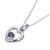 1/4 cttw Pendant Necklace, Garnet Pendant Necklace For Women In .925 Sterling Silver With Rhodium, 18 Inch Chain, Prong Setting - 0.8" L x 0.5" W