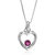 1/4 cttw Pendant Necklace, Garnet Pendant Necklace For Women In .925 Sterling Silver With Rhodium, 18 Inch Chain, Prong Setting - 0.8" L x 0.5" W - Silver