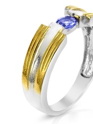 1/4 cttw Tanzanite Ring In .925 Sterling Silver With Rhodium Plating Round Shape - Silver