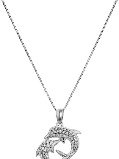 Vir Jewels 1/6 Cttw Diamond Dolphin Pendant Necklace 14K White Gold With 18" Chain product