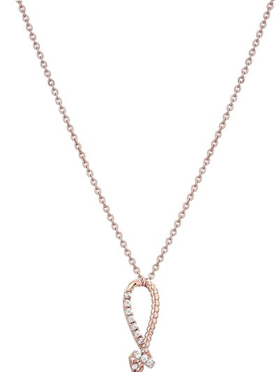 Vir Jewels 1/6 Cttw Diamond Knot Pendant in 14K White And Rose Gold With Chain product